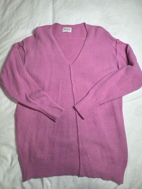 Aritzia V-Neck Sweater in Bright Pink